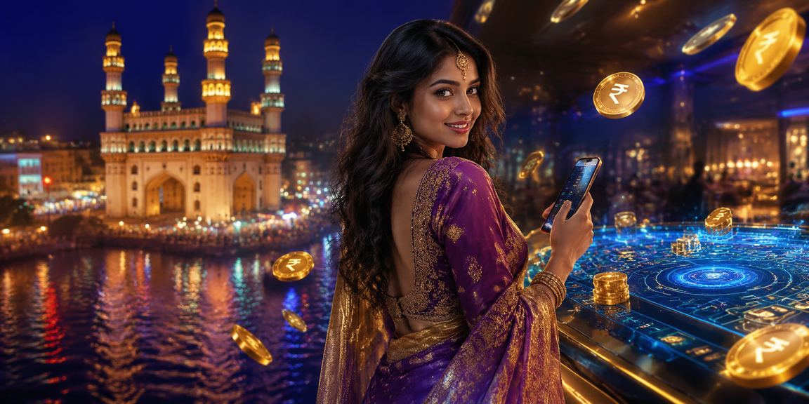 Person using mobile casino apps with rupee currency icon visible